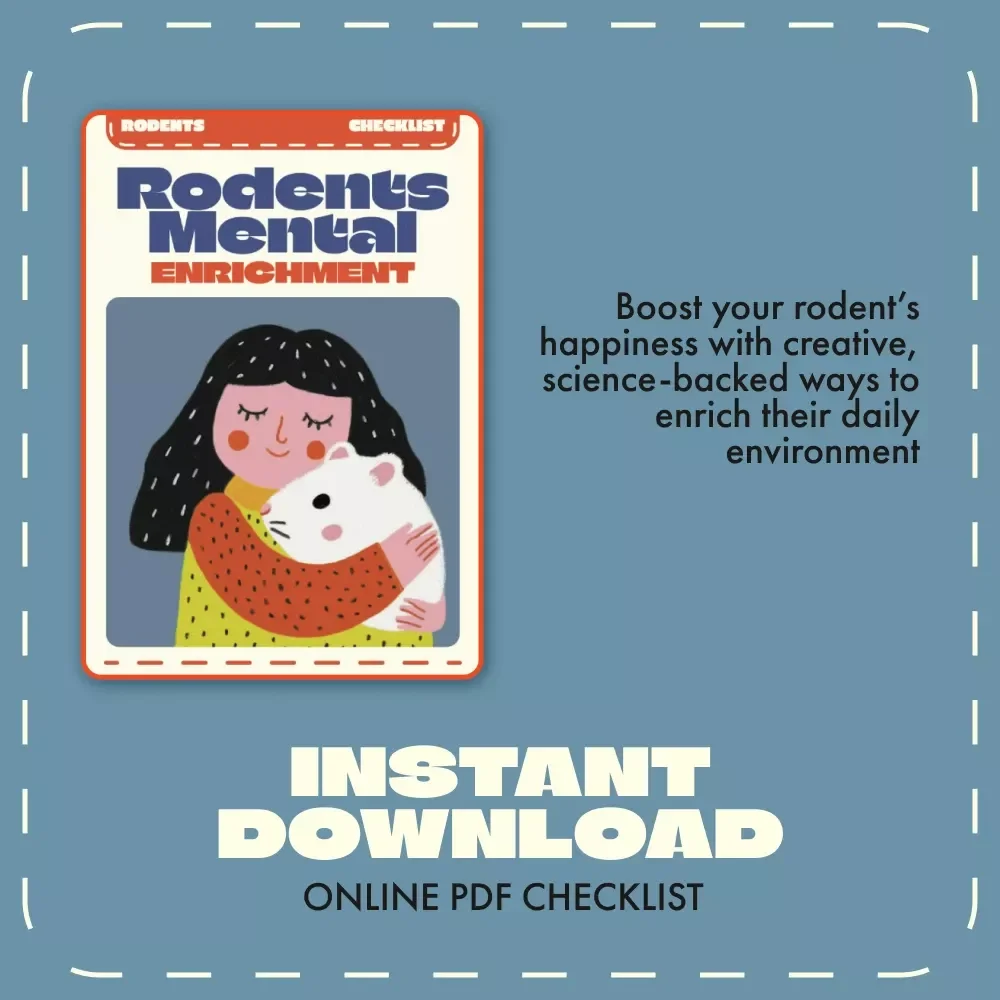 Rodents Mental Enrichment Checklist | Digital Download for Pet Owners | Mental Enrichment for Rodents, Hamsters, Gerbils, Rats & Mice