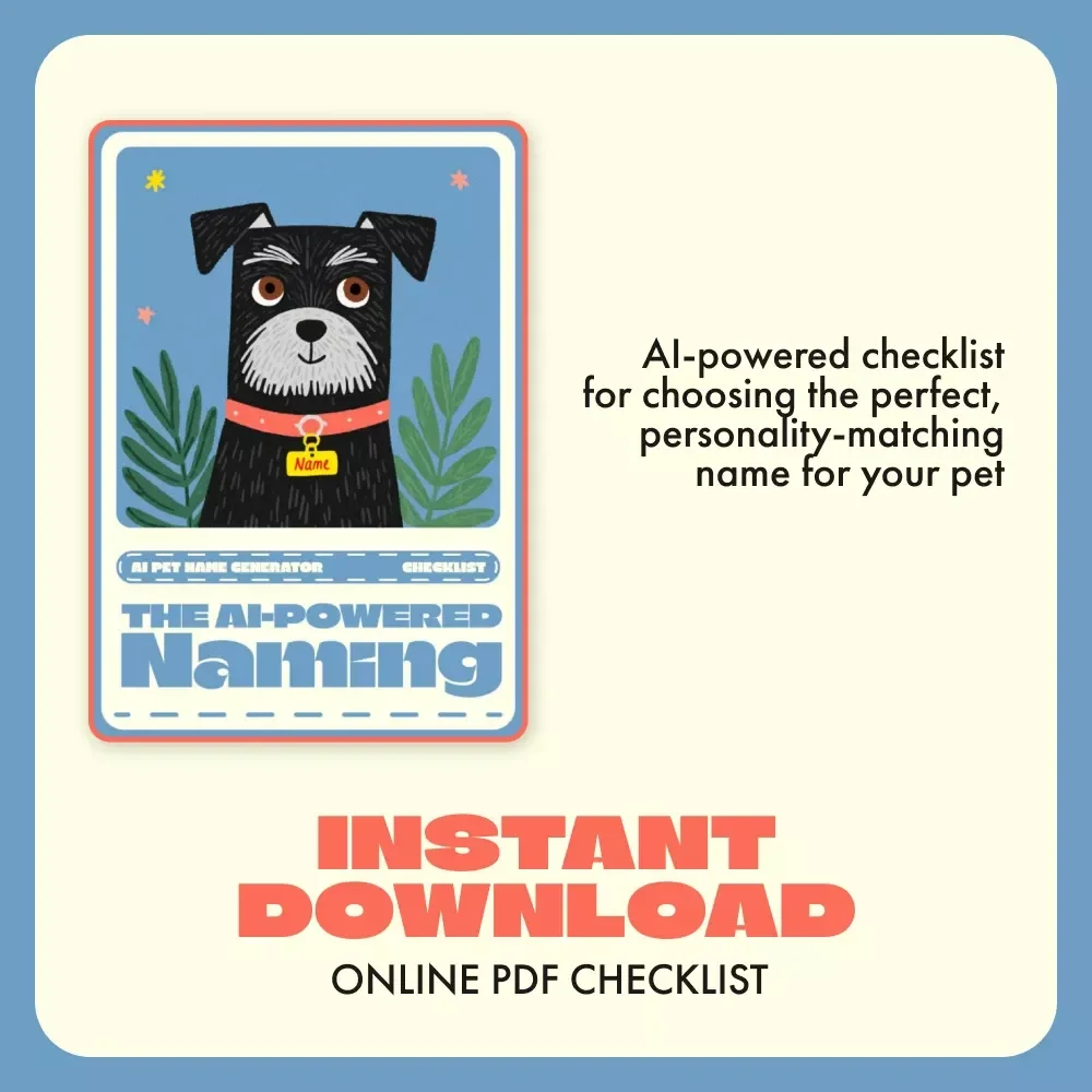 The AI-Powered Naming Checklist | Creative Pet Name Ideas | Printable Digital Download | ai pet name generator for Unique, Fun & Personalized Pet Names