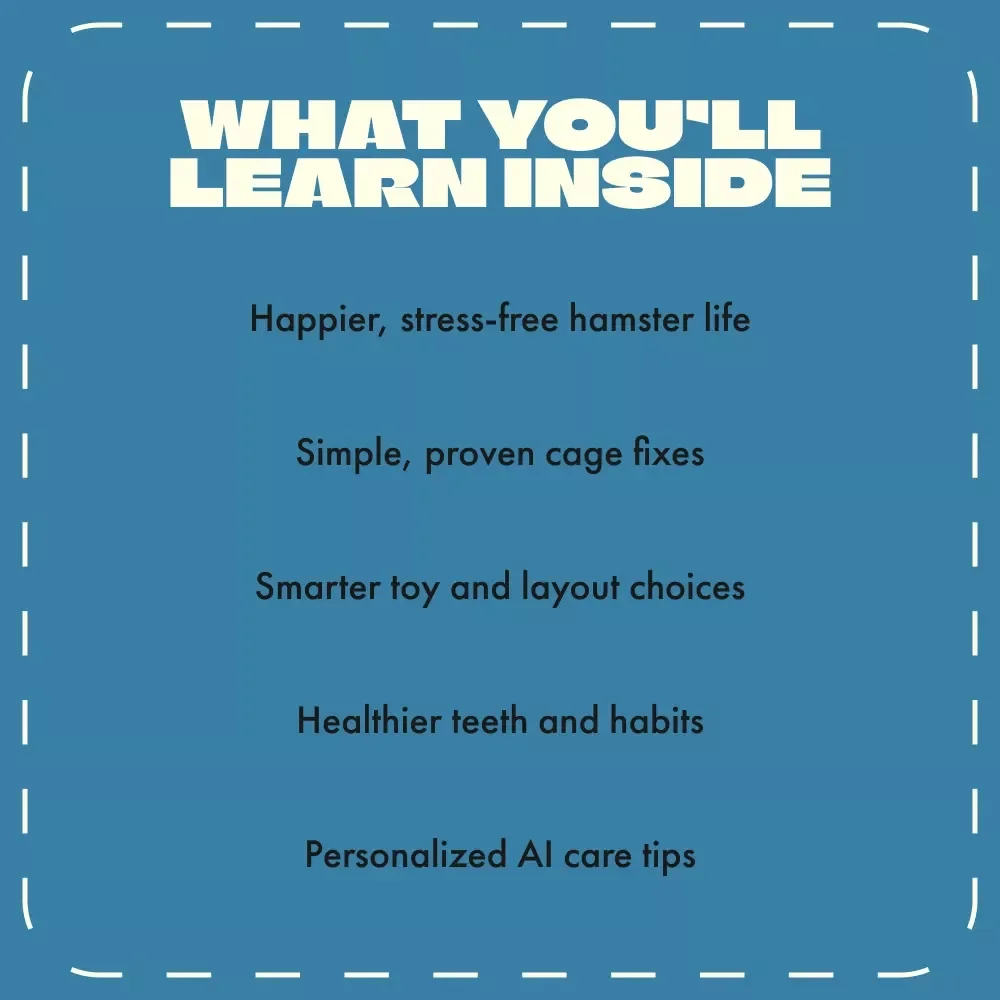 Hamster Cage Chewing Explained | Why Is My Hamster Chewing Its Cage? | Digital eBook Guide for Hamster Owners | Stop Cage Chewing with Practical Tips, AI Tools & Real-Life Cases