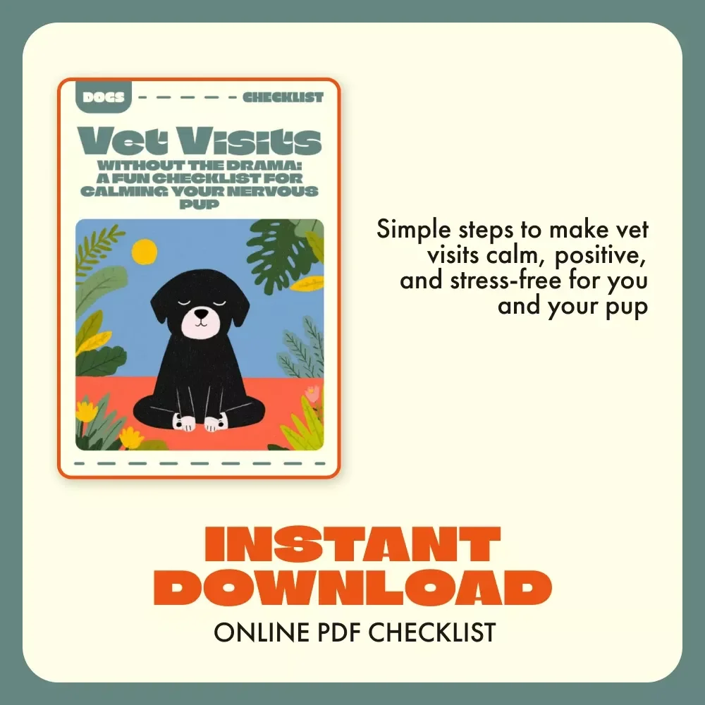 Vet Visits Without the Drama: A Fun Checklist for Calming Your Nervous Pup | Printable Guide for Dog Owners | Dog Anxiety Relief Tips | what to do when your dog is scared of the vet | Puppy Care Digital Download