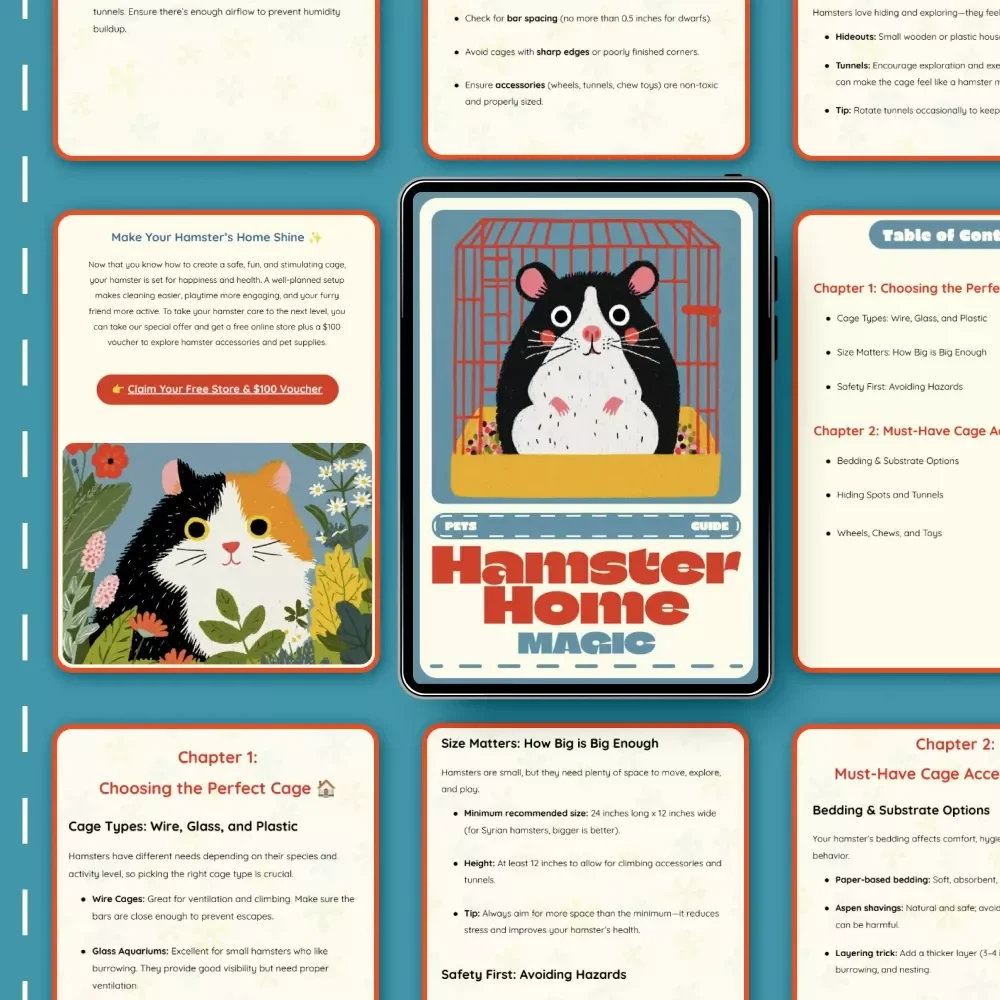 Hamster Home Magic | Ultimate Guide to the Best Cage Setup for Hamsters | Digital Download eBook for Pet Owners & Hamster Lovers