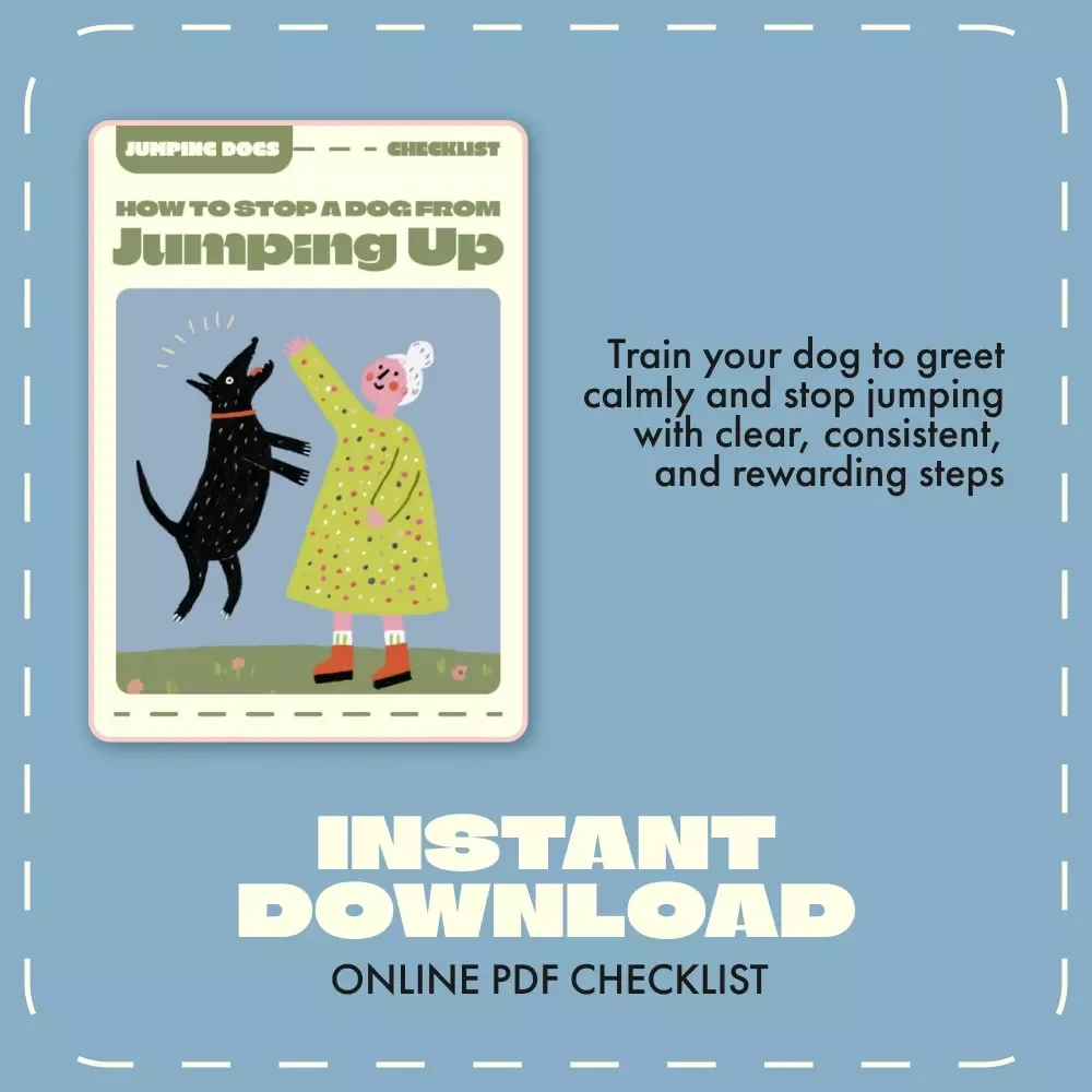 How to Stop a Dog from Jumping Up – Printable Dog Training Checklist | Positive Reinforcement Guide | Puppy Manners & Behavior Control Digital Download
