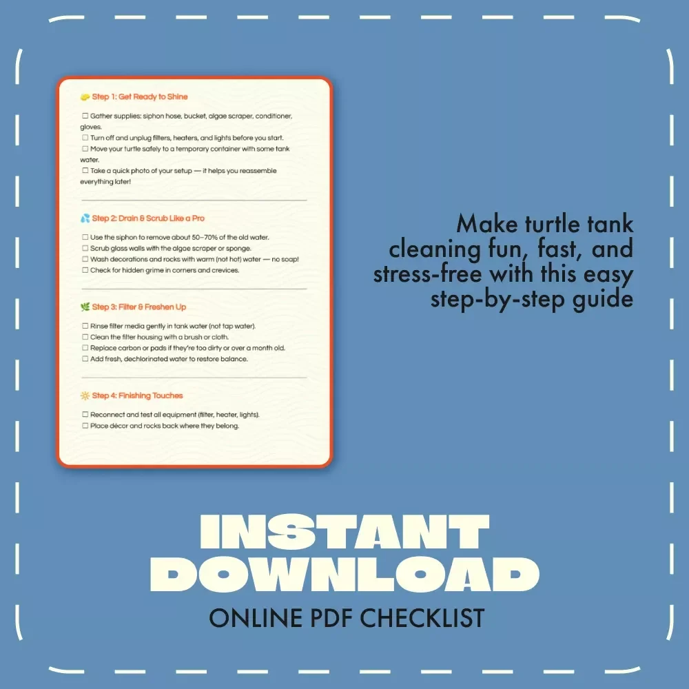 The Fun Way to Clean Your Turtle Tank | Digital Cleaning Guide for Turtle Owners | Printable eBook, Pet Care Checklist, Smart Tank Maintenance with AI