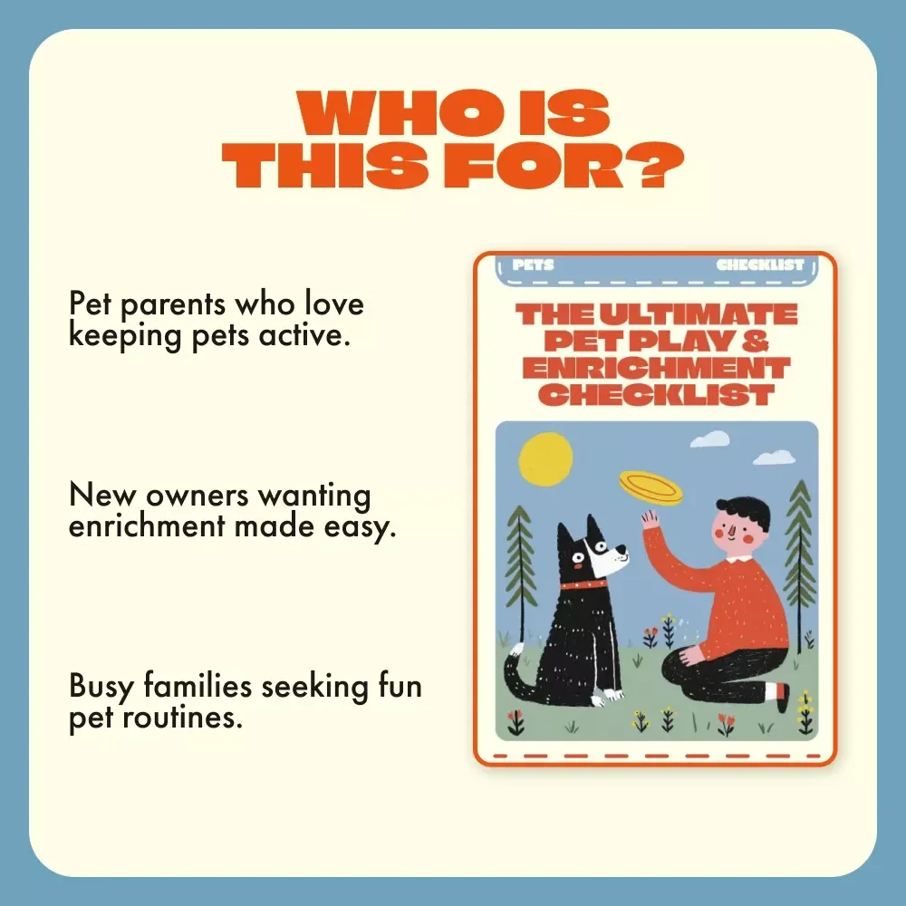 The Ultimate Pet Play & Enrichment Checklist | Digital Download for Toys and Enrichment Supplies for Pets | Printable Pet Care Guide for Dogs, Cats, and Small Animals
