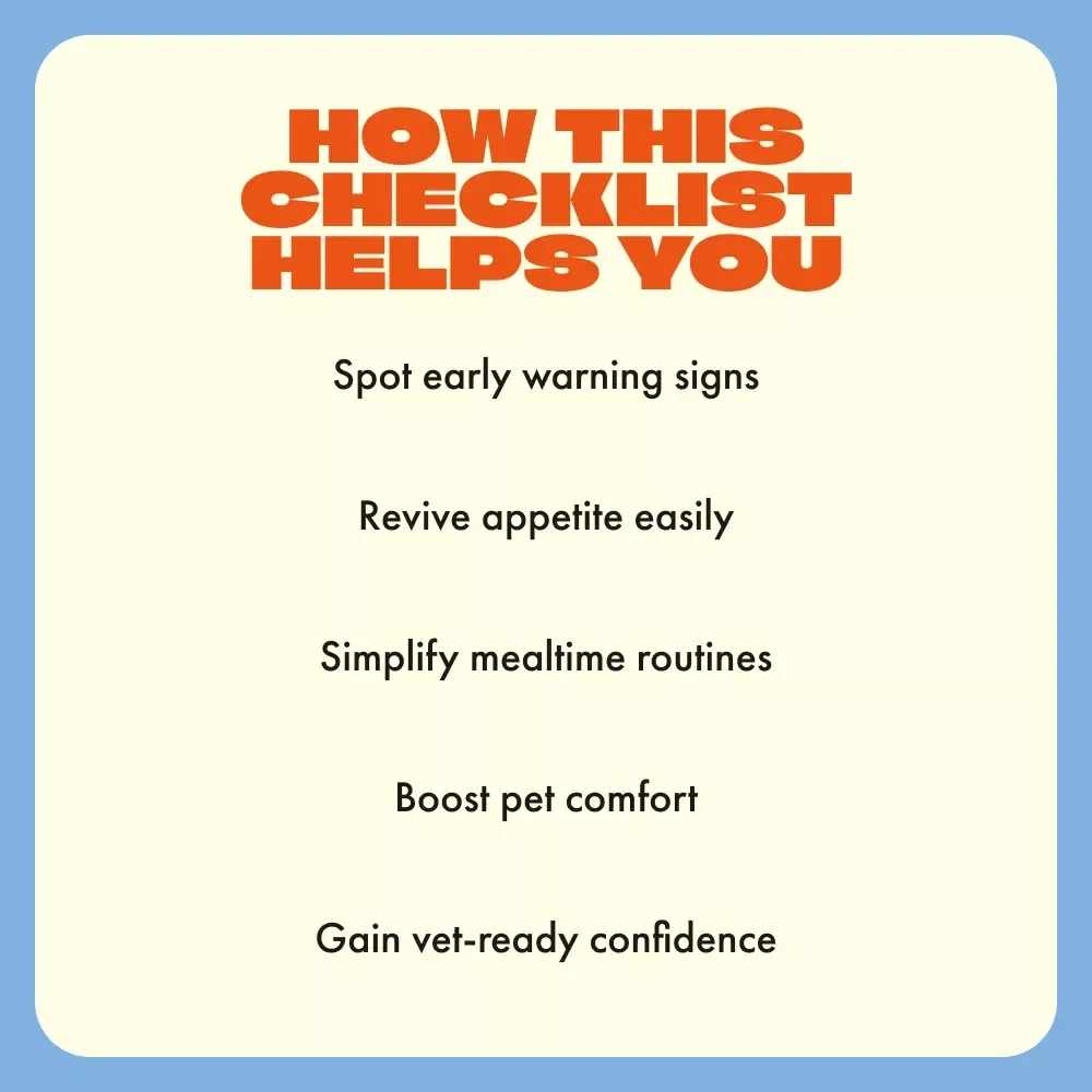 Mealtime Rescue Tips | Printable Pet Feeding Checklist | What to Do When Pet Won’t Eat | Digital Download for Pet Owners & Animal Lovers