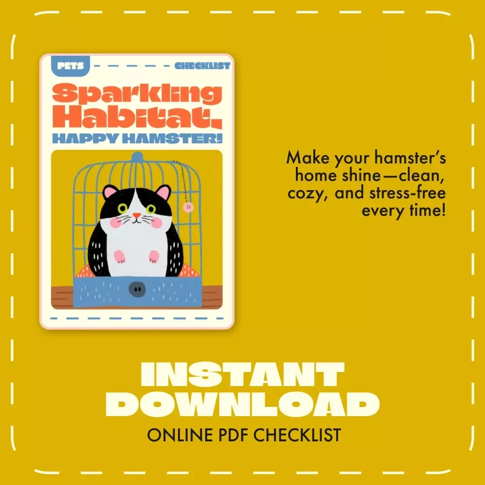 Sparkling Habitat, Happy Hamster! | Printable Hamster Cage Cleaning Checklist | How to Clean a Hamster Cage Step-by-Step Guide for Pet Owners