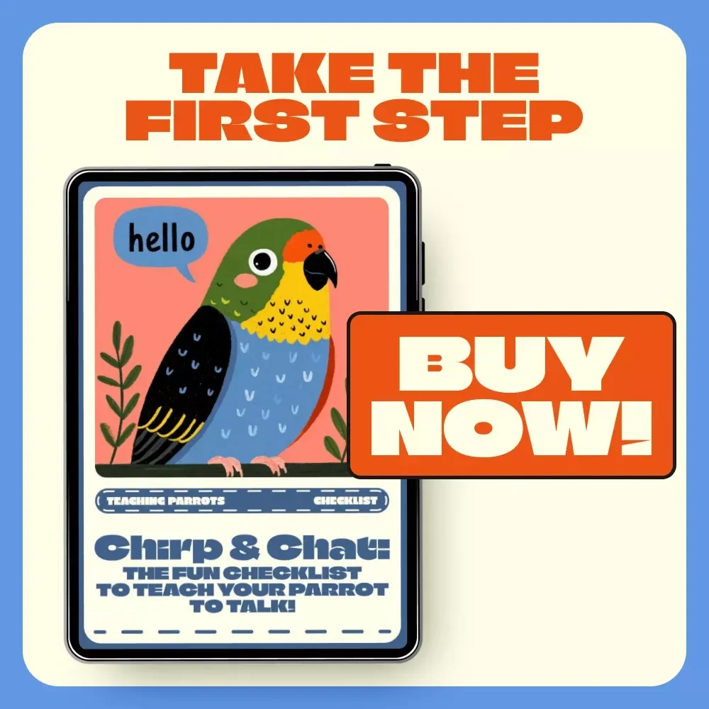 Chirp & Chat: The Fun Checklist to Teach Your Parrot to Talk! | How to Teach a Parrot to Talk | Printable Bird Training Guide