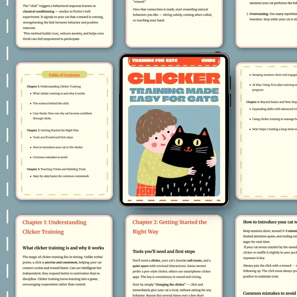 Clicker Training Made Easy for Cats | Cat Training eBook | Positive Reinforcement Cat Behavior Guide | Digital Download for Cat Owners