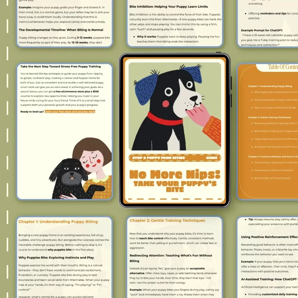 No More Nips: Tame Your Puppy’s Bite | Puppy Training Guide | How to Stop a Puppy from Biting | Gentle Puppy Behavior eBook