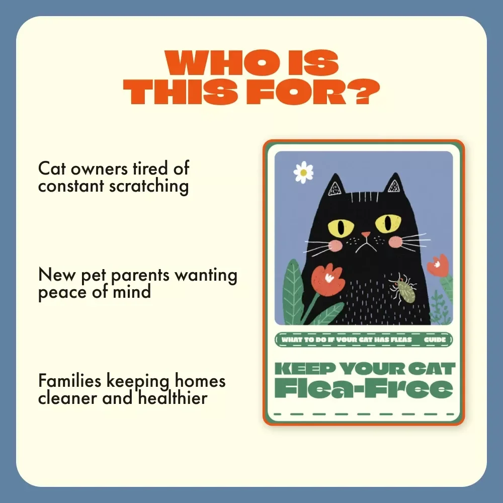 Keep Your Cat Flea-Free | Digital Pet Care Guide | What to Do If Your Cat Has Fleas | Printable eBook for Cat Owners