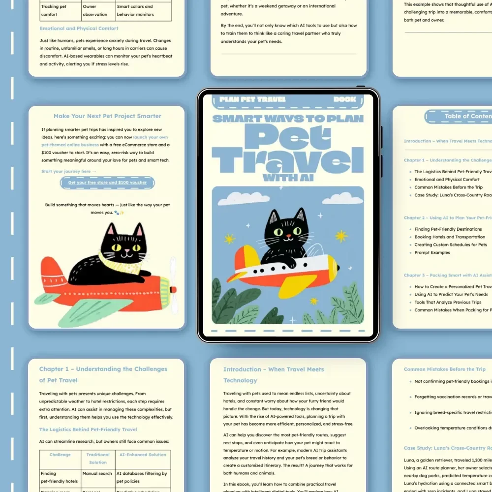 Smart Ways to Plan Pet Travel with AI | Digital Download Guide • Pet-Friendly Travel Planner • eBook & Checklist for Stress-Free Trips