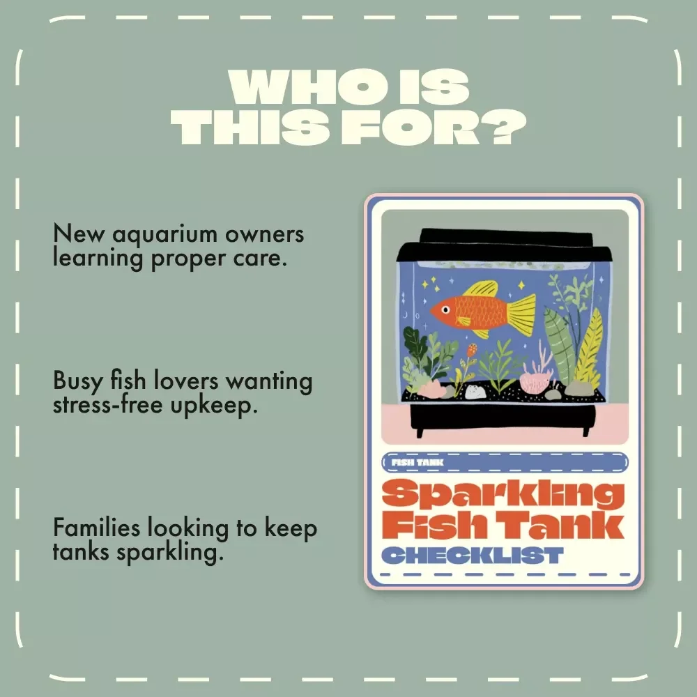 Sparkling Fish Tank Checklist | Digital Aquarium Cleaning Guide | How Often Should I Clean a Fish Tank | Printable & Editable Aquarium Maintenance Schedule