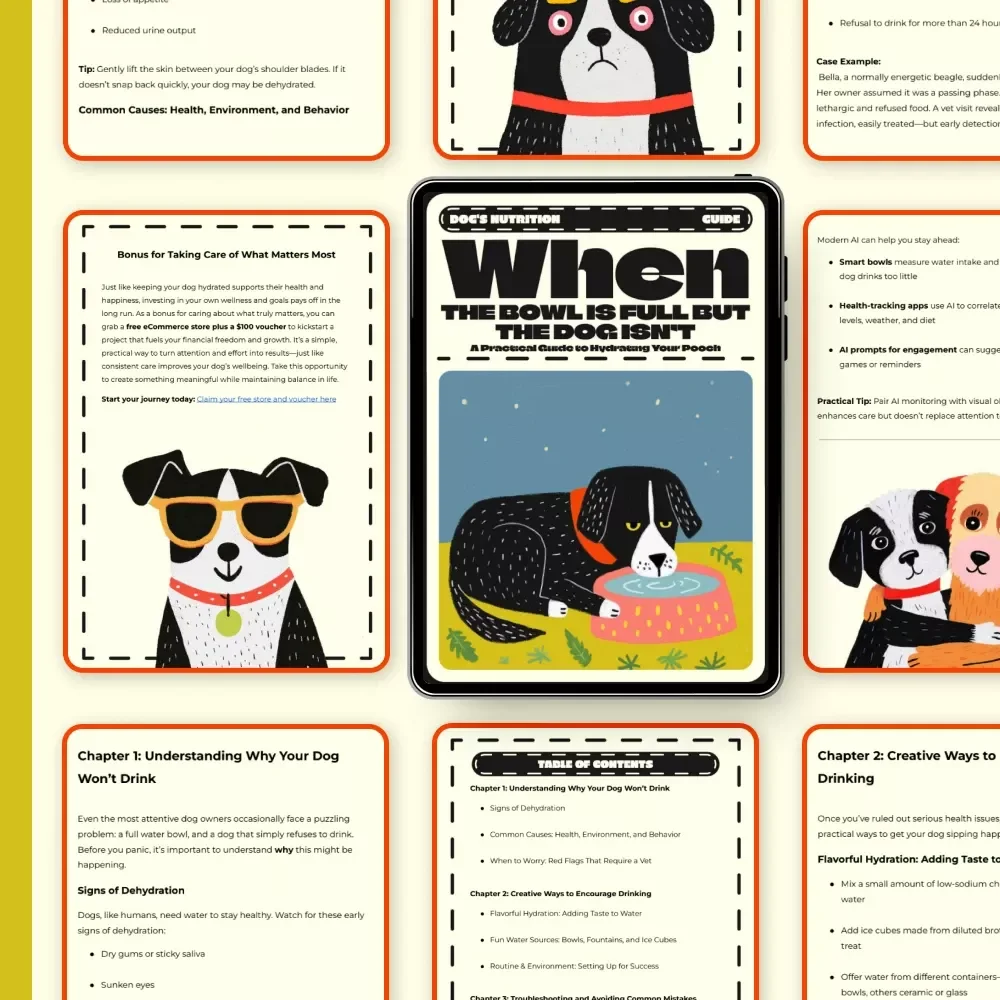 When the Bowl is Full but the Dog Isn’t: A Practical Guide to Hydrating Your Pooch | Dog Hydration eBook | Digital Download for Pet Owners | what to do when your dog won't drink water