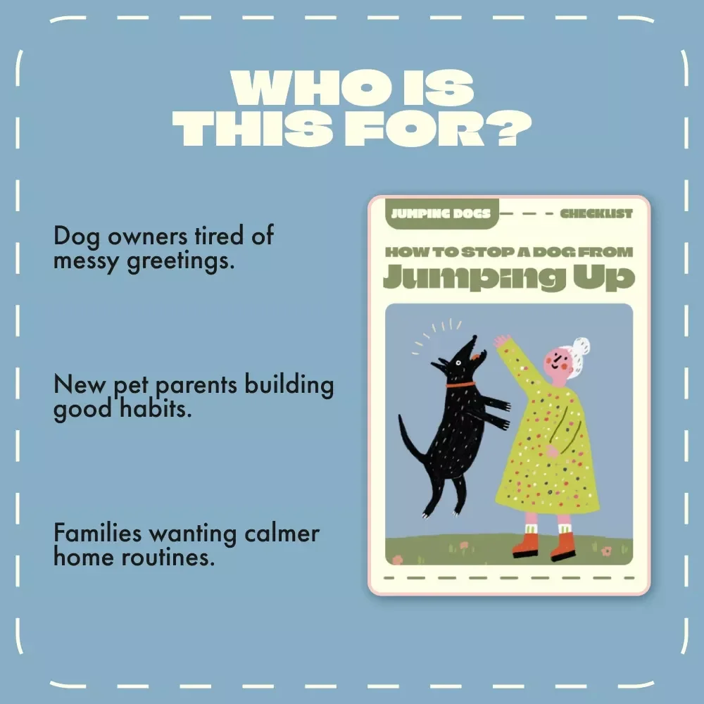 How to Stop a Dog from Jumping Up – Printable Dog Training Checklist | Positive Reinforcement Guide | Puppy Manners & Behavior Control Digital Download