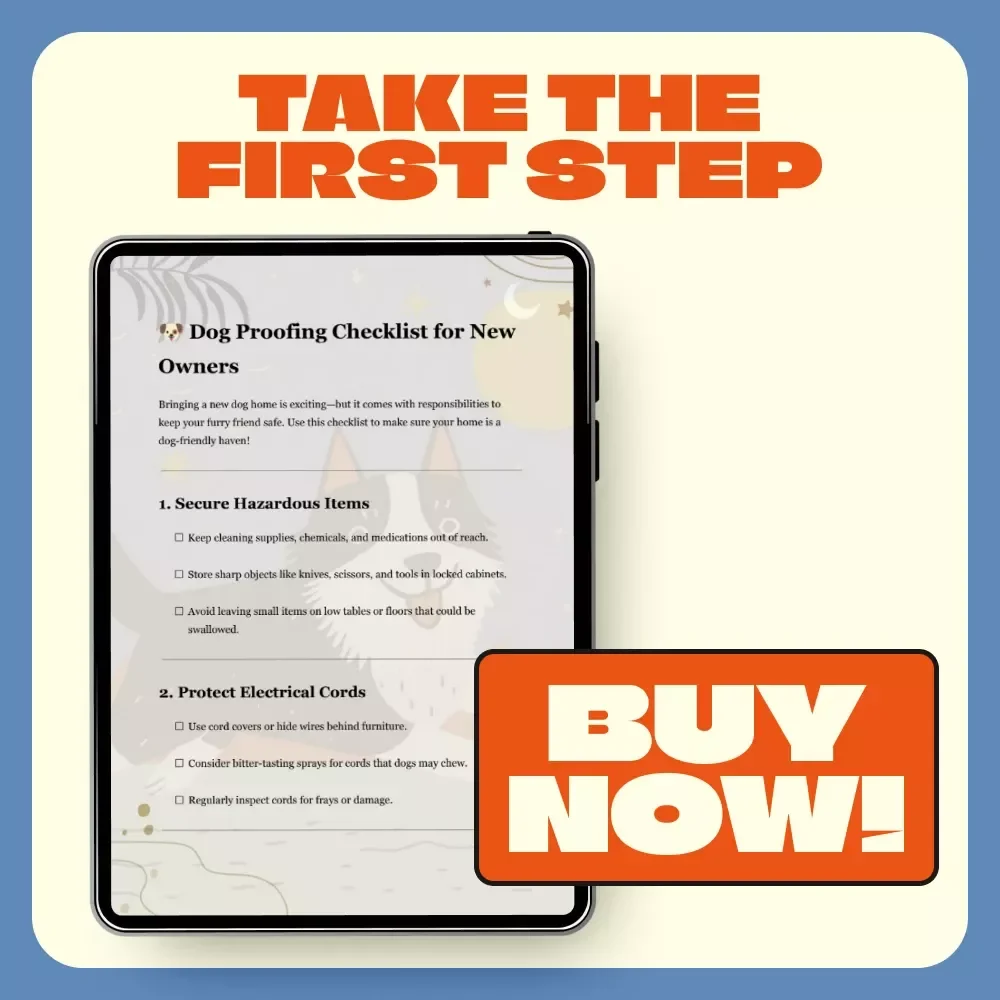 Dog Proofing Checklist for New Owners | Printable Home Safety Guide for Pet Parents | Digital Download Pet Care Planner | Dog Owner Must-Have Safety List