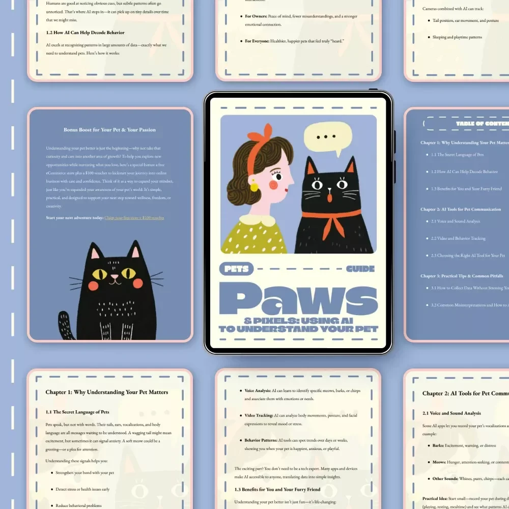 Paws & Pixels: Using AI to Understand Your Pet | Digital Guide on how to use ai to understand what your pet is saying | Learn Pet Behavior Decoding with AI Tools