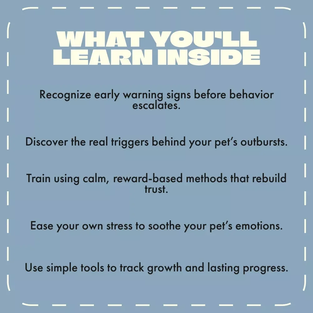 Taming the Storm Within Your Pet – eBook Guide on What to Do if Pet is Aggressive | Calm, Train & Build Trust with Positive Reinforcement
