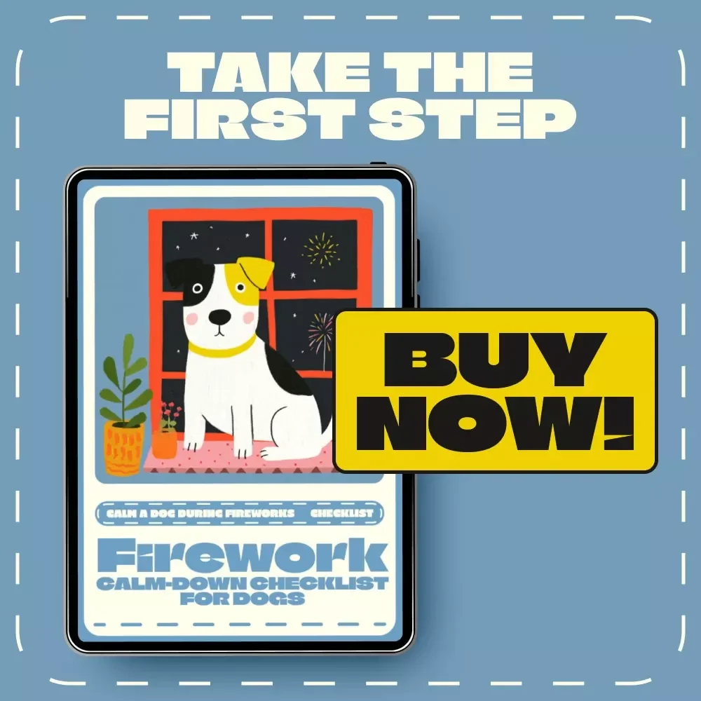 Firework Calm-Down Checklist for Dogs | Printable Guide for How to Calm a Dog During Fireworks | Pet Anxiety Relief Digital Download