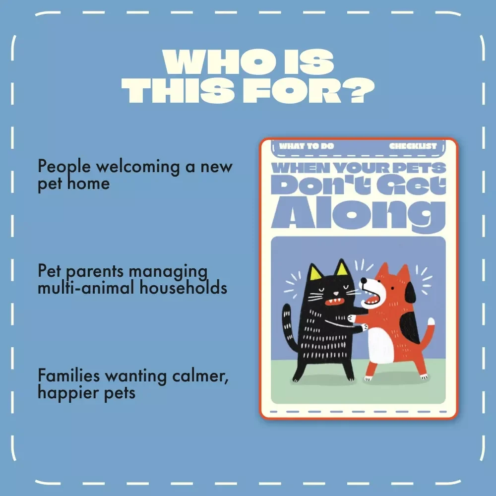 What to Do When Your Pets Don’t Get Along – Printable Pet Harmony Checklist | Step-by-Step Digital Guide for Multi-Pet Homes | Instant Download for Pet Owners