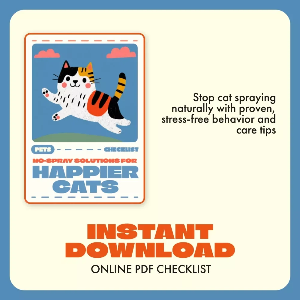 No-Spray Solutions for Happier Cats | Printable Checklist & Guide | How to Prevent Cats from Spraying Naturally