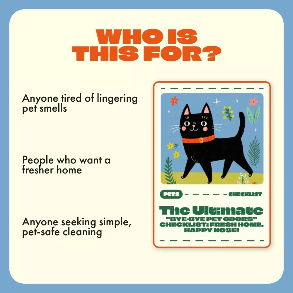 The Ultimate “Bye-Bye Pet Odors” Checklist: Fresh Home, Happy Nose! | Digital Download | Best Way to Get Rid of Pet Odors | Printable Pet Odor Removal Guide for a Fresh-Smelling Home