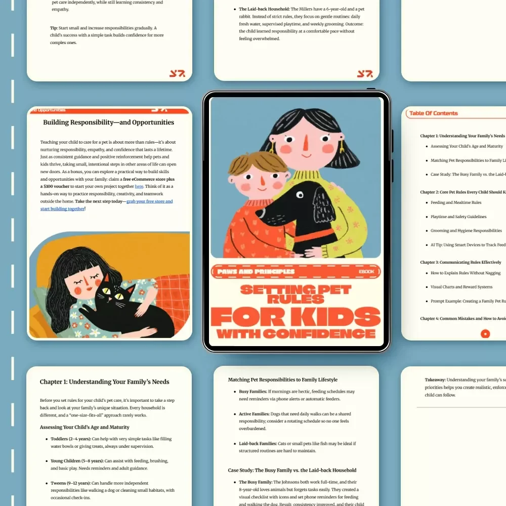 Paws and Principles: Setting Pet Rules for Kids with Confidence | Family eBook Guide for Setting Pet Rules for Children, Teaching Responsibility & Empathy