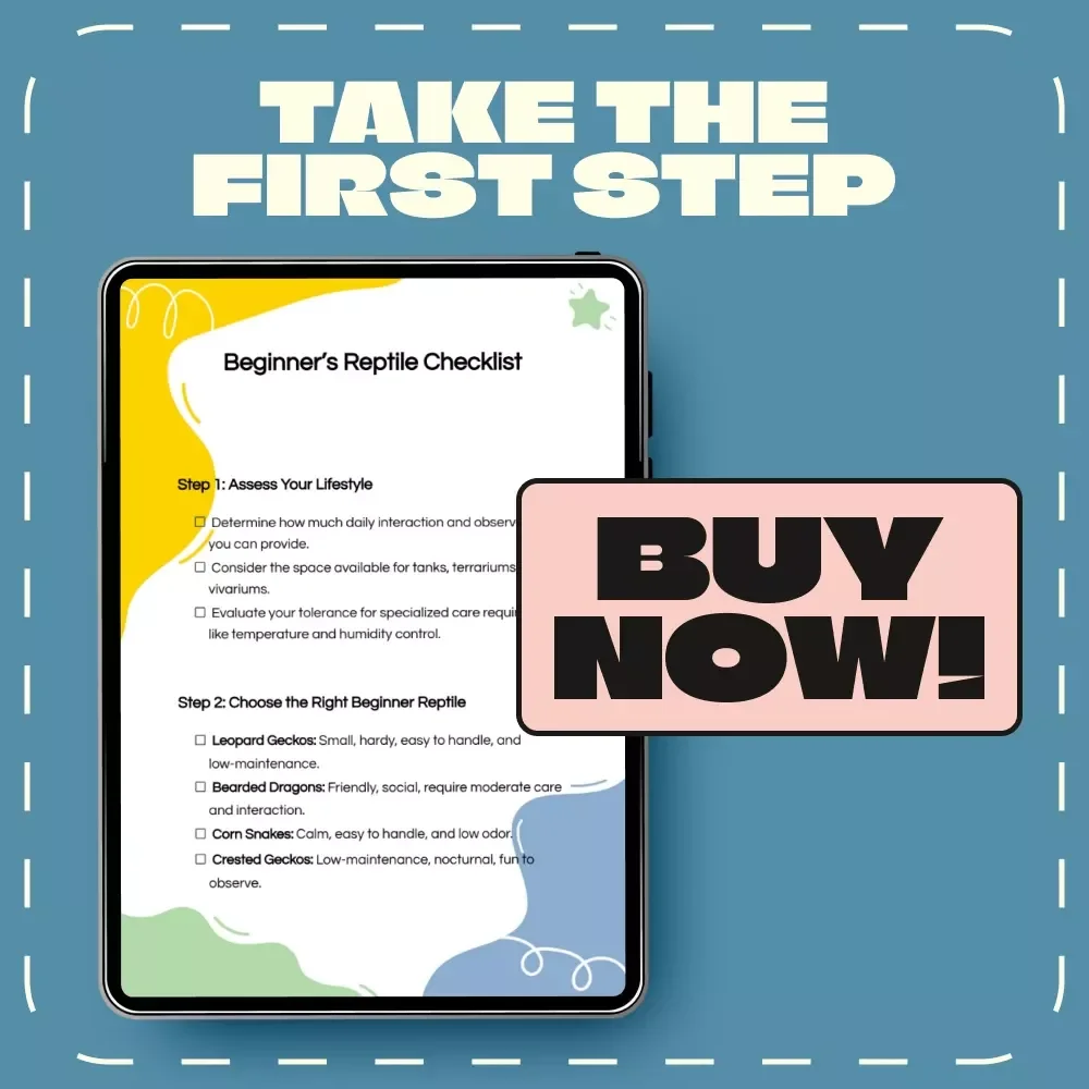 Beginner’s Reptile Checklist | Printable Digital Download for Pet Reptiles for Beginners | Step-by-Step Reptile Care Guide for New Owners | Easy Habitat, Feeding & AI Monitoring Tips