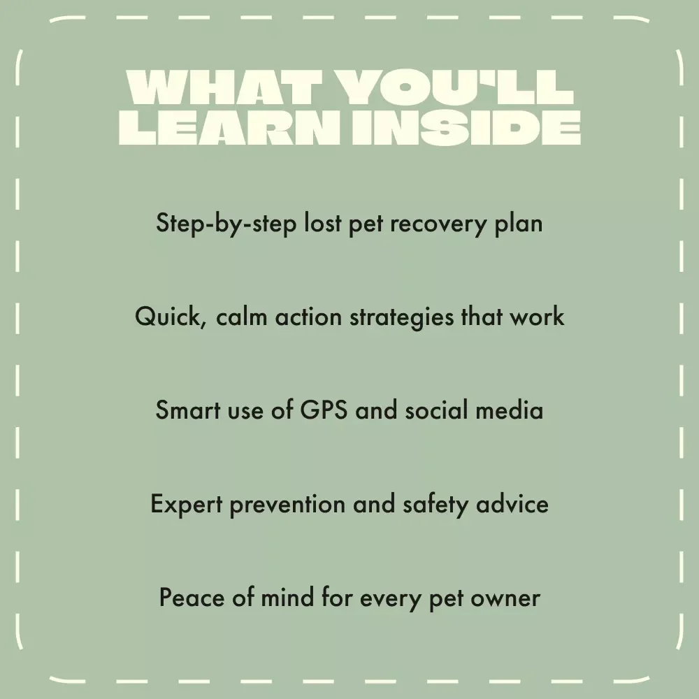 Finding Your Lost Pet Fast | Digital Guide for Pet Owners | Lost Pet eBook, Checklist & Emergency Search Plan | Printable Pet Safety & Recovery Resource