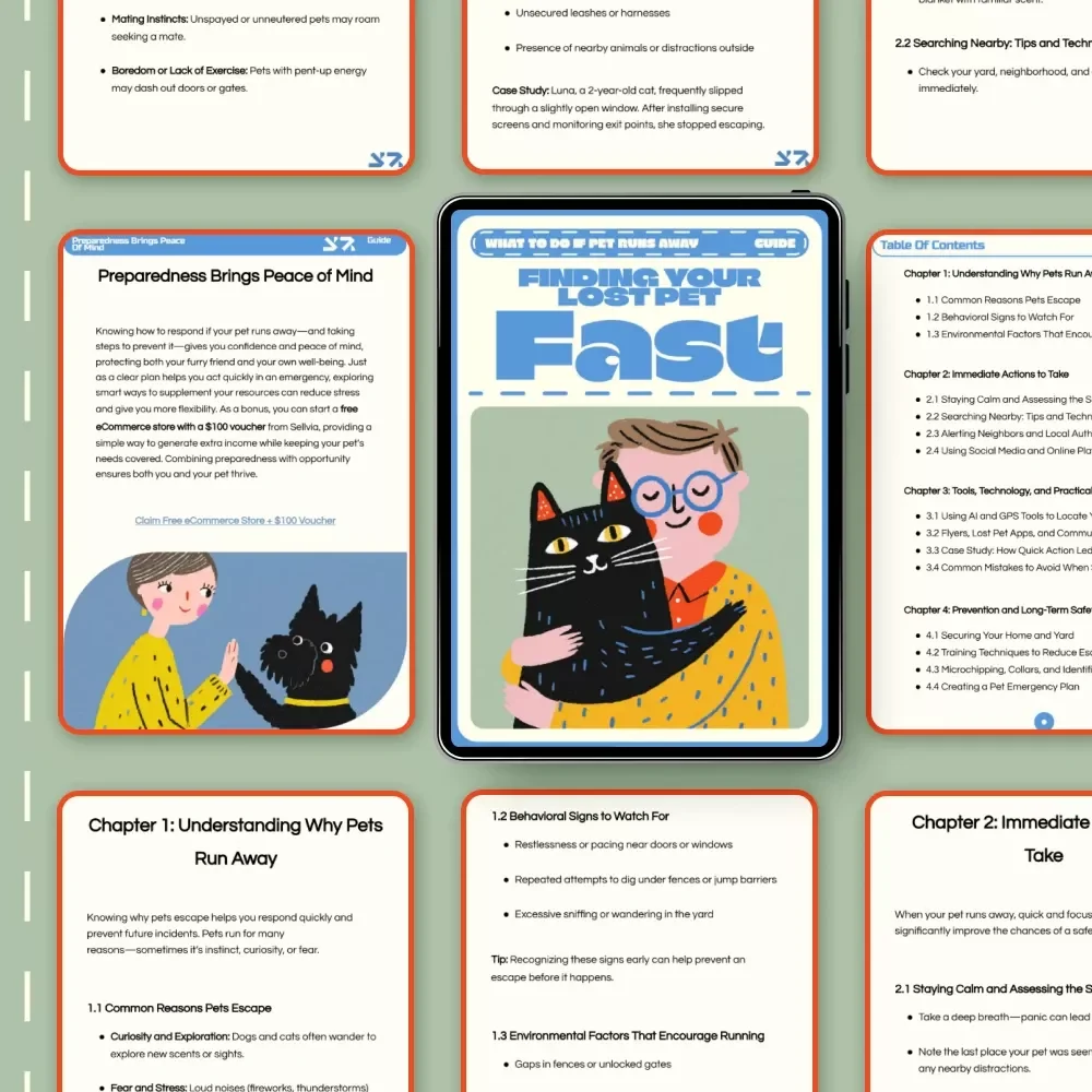 Finding Your Lost Pet Fast | Digital Guide for Pet Owners | Lost Pet eBook, Checklist & Emergency Search Plan | Printable Pet Safety & Recovery Resource