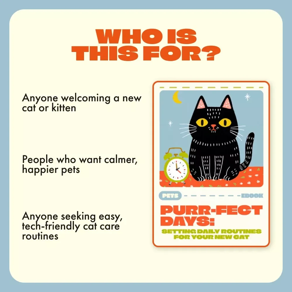 Purr-fect Days: Setting Daily Routines for Your New Cat | Cat Care eBook, Feline Routine Guide, Cat Training & Wellness Digital Download for Pet Owners