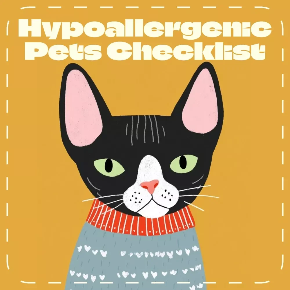 Hypoallergenic Pets Checklist | Digital Download for Allergy-Friendly Pet Lovers | Guide to Hypoallergenic Pet Options, Care, and Clean Living Tips