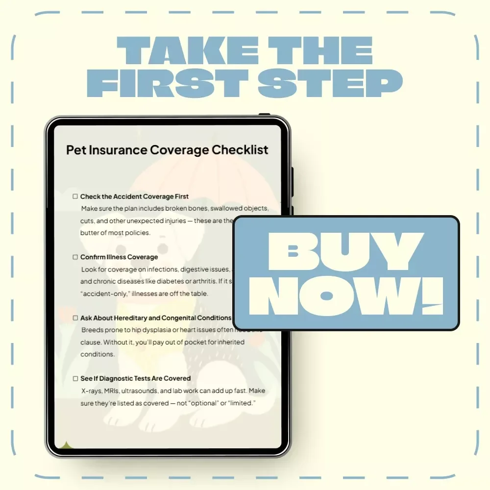 Pet Insurance Coverage Checklist | Printable Digital Download | What Pet Insurance Covers | Vet Expense Planner for Pet Owners
