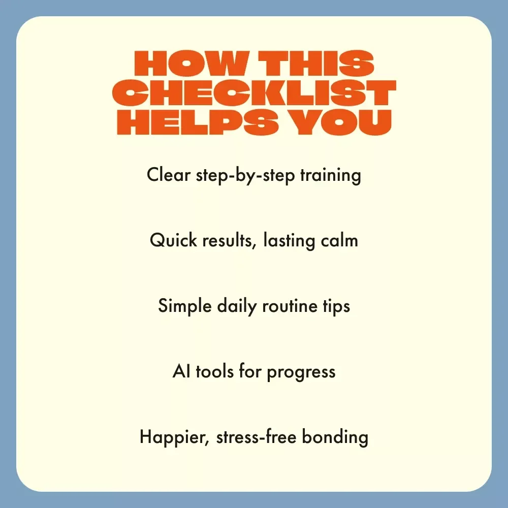 The Checklist on Tackling Dog Whining | Printable Pet Training Guide | How to Deal with Dog Whining | Calm & Confident Dog Owner Resource