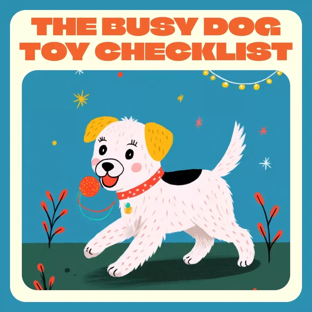 The Busy Dog Toy Checklist | Printable Dog Enrichment Guide | Digital Download for the Best Toys for Keeping Dogs Busy