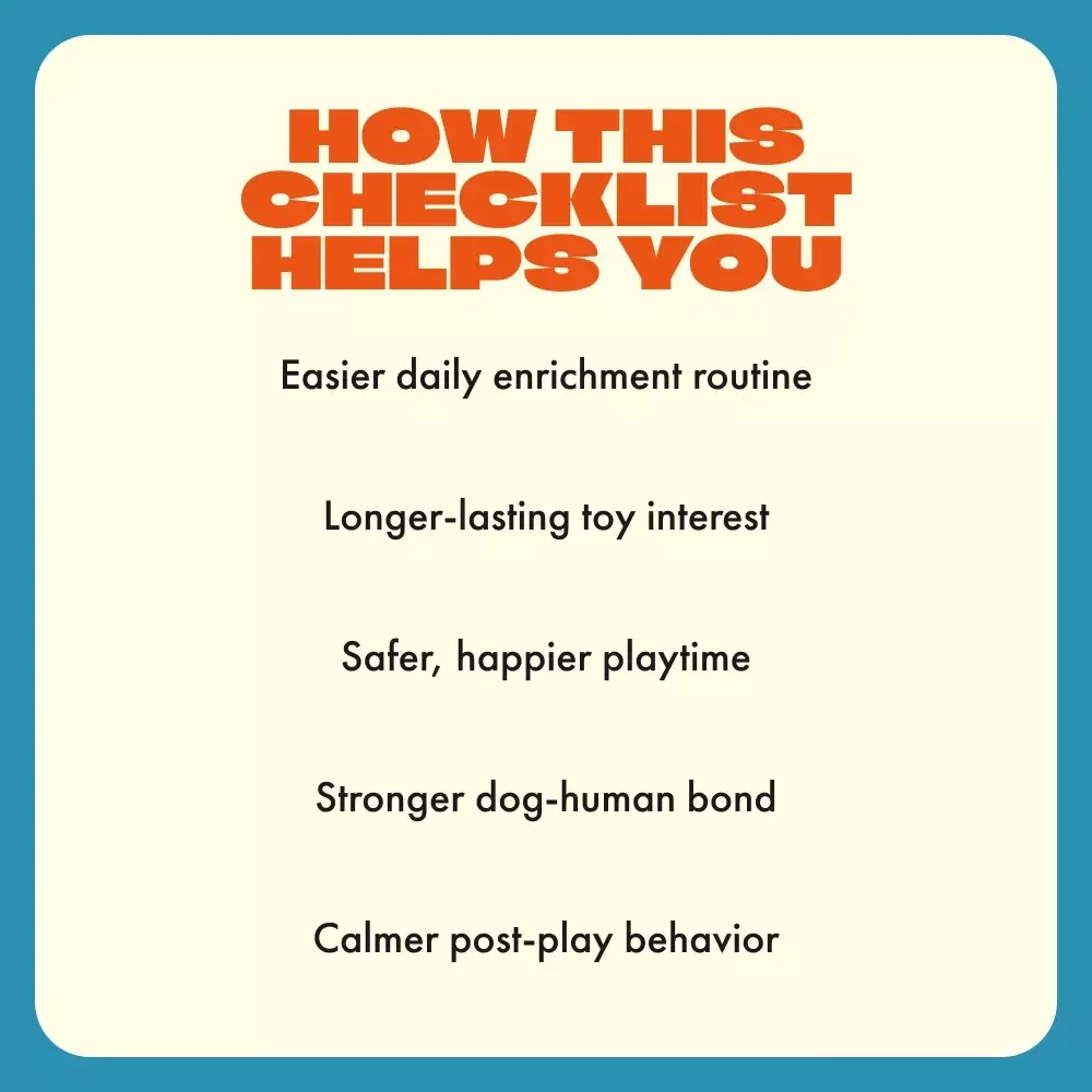 The Busy Dog Toy Checklist | Printable Dog Enrichment Guide | Digital Download for the Best Toys for Keeping Dogs Busy