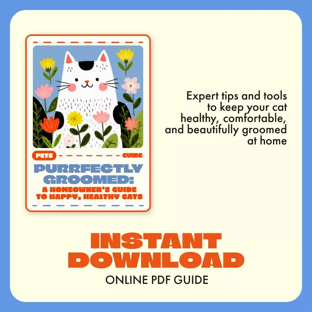 Purrfectly Groomed: A Homeowner’s Guide to Happy, Healthy Cats | Cat Grooming Basics at Home | Digital Guide for Pet Lovers, Cat Care eBook, DIY Cat Grooming Checklist
