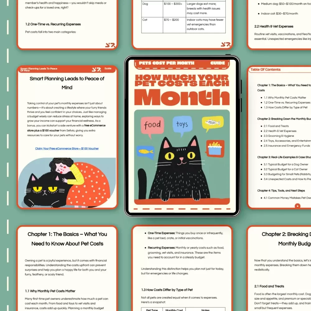 How Much Your Pet Costs Each Month | Digital Guide, eBook & Budget Planner for Pet Owners | Pet Expense Tracker, Financial Planning, and Cost Breakdown for Dogs, Cats & Small Pets