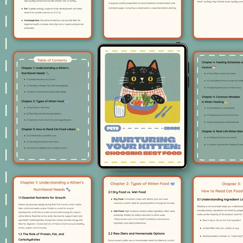 Nurturing Your Kitten: Choosing the Best Food | Complete eBook Guide for New Cat Owners | Learn How to Pick the Best Food for Kittens, Read Labels, and Create a Healthy Feeding Plan