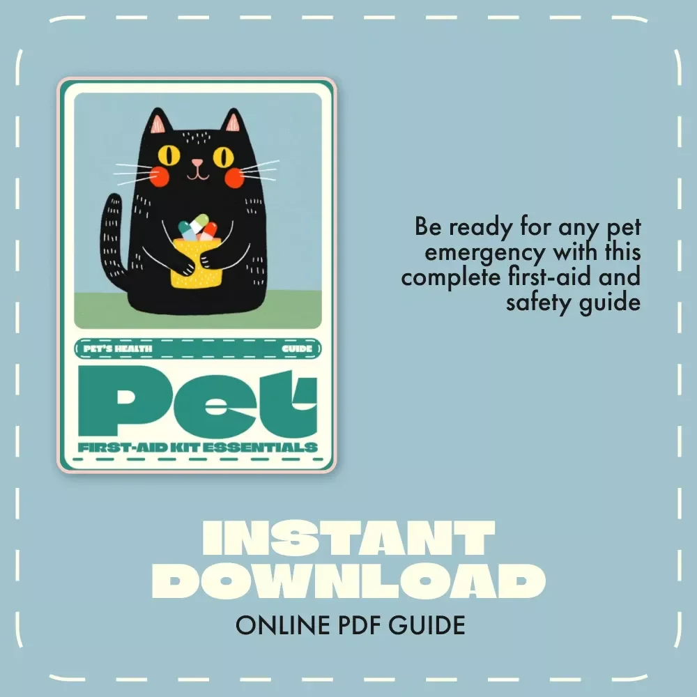 Pet First-Aid Kit Essentials | Digital Download Guide for Pet Owners | Pet Safety eBook, Printable Checklist & Emergency Care Manual