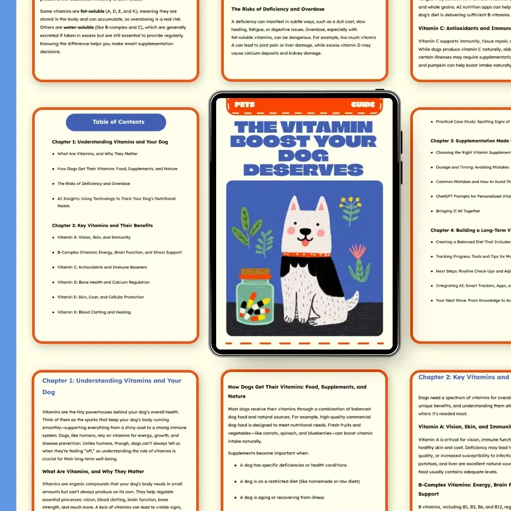 The Vitamin Boost Your Dog Deserves | Digital Guide for Dog Lovers | Essential Vitamins for Dogs eBook | Canine Nutrition & Wellness Made Simple