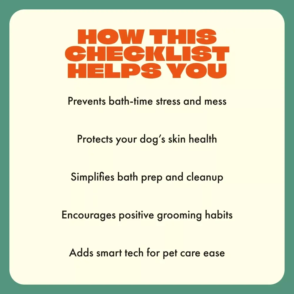 The Safe Dog Bathing Checklist | Printable Digital Download for Bathing Dogs at Home Safely | Pet Grooming Guide for Dog Owners and Pet Lovers