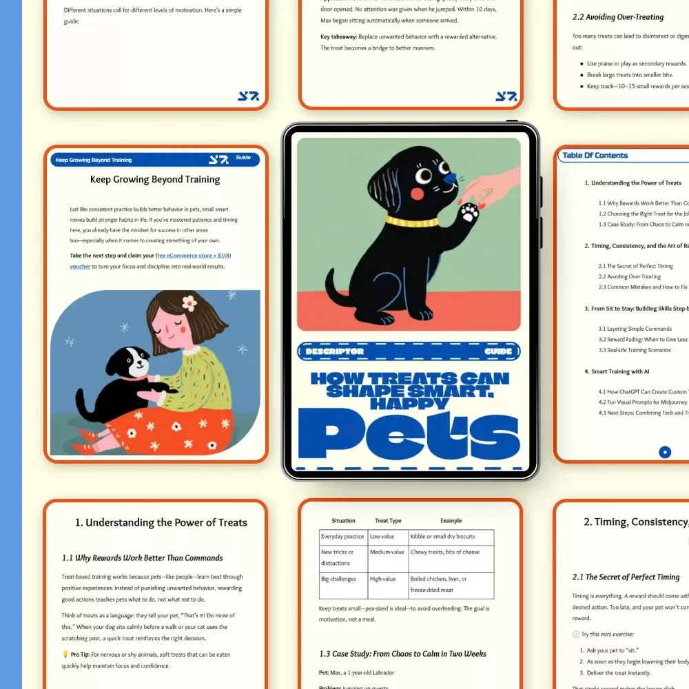 How Treats Can Shape Smart, Happy Pets | Digital Guide for Pet Training Success | Learn how to use treats for training pets effectively