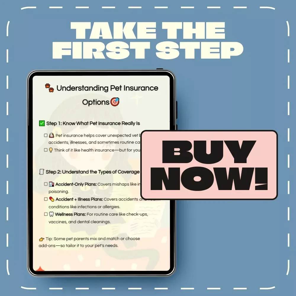 Understanding Pet Insurance Options | Printable Pet Owner Checklist | Digital Download for Pet Parents | Easy Guide to Understanding Pet Insurance Options for Dogs & Cats