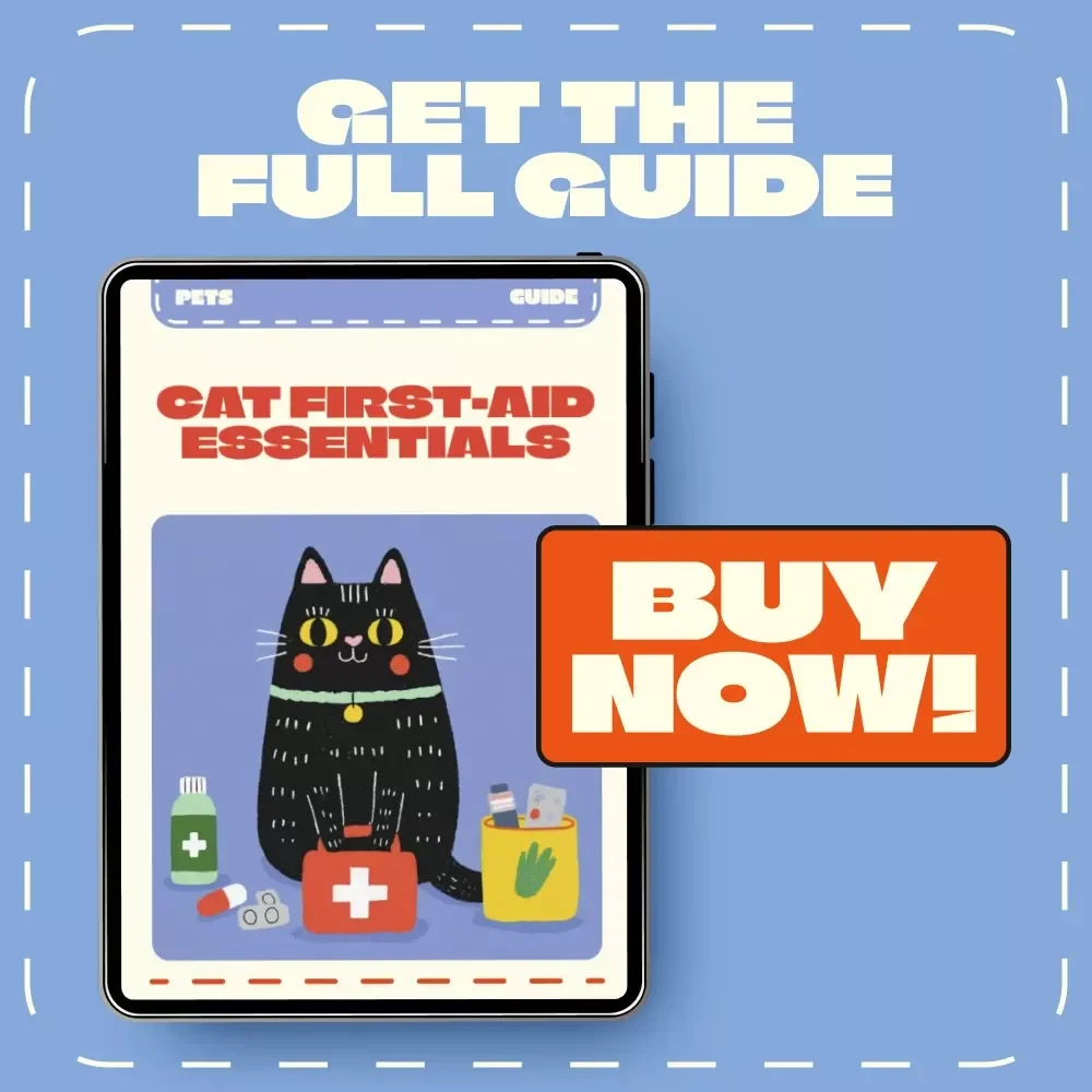 Cat First-Aid Essentials | Digital Guide for Cat Owners | Must-Have Items for a Cat First-Aid Kit | Printable eBook for Pet Safety