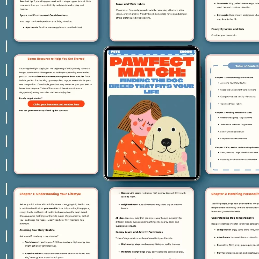 Pawfect Match: Finding the Dog Breed That Fits Your Life | eBook Guide on How to Pick a Dog Breed for Your Lifestyle | Digital Download for Dog Lovers & Pet Owners