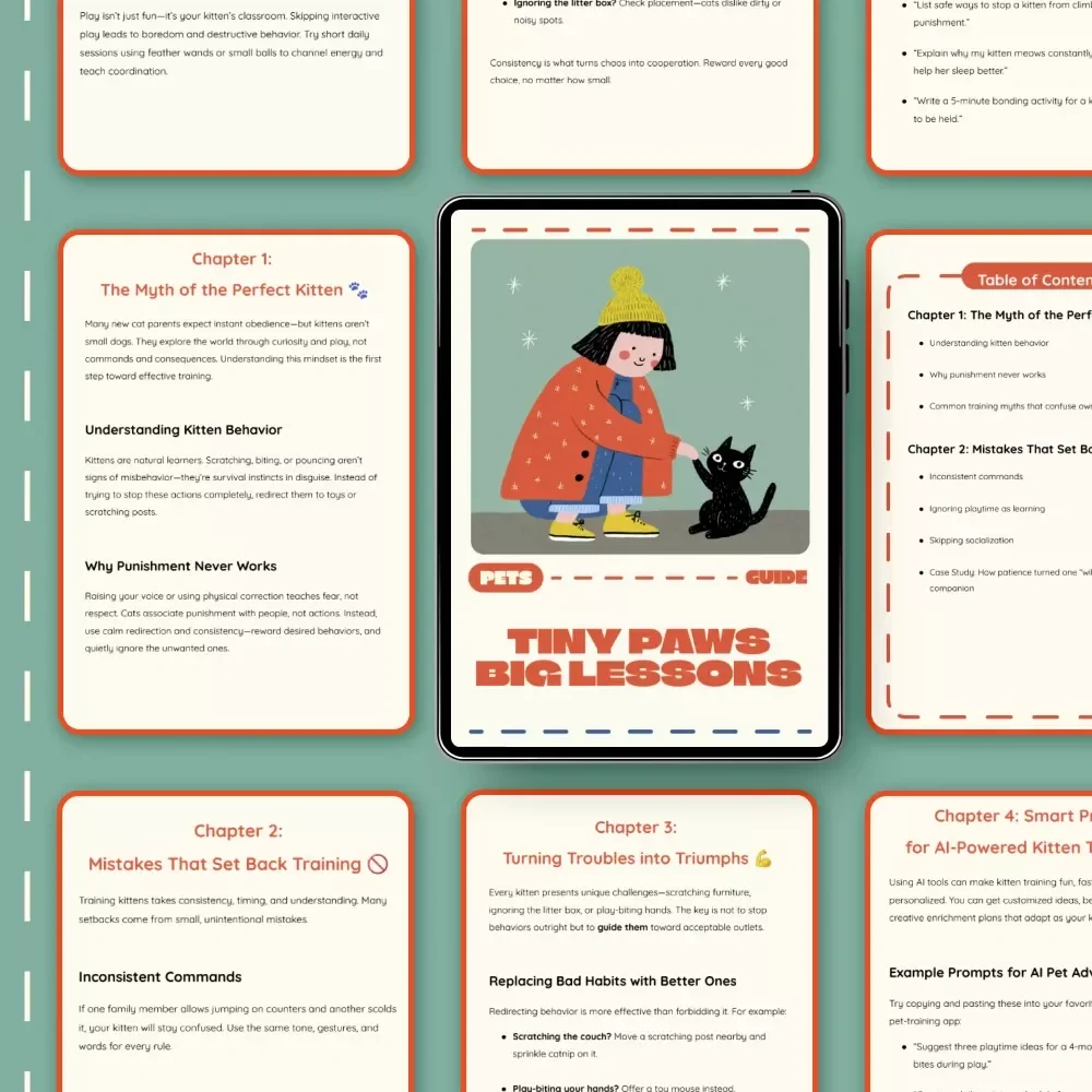 Tiny Paws Big Lessons | Kitten Training Guide | Learn How to Avoid Common Mistakes When Training Kittens | Gentle, Reward-Based Tips for Happy, Well-Behaved Cats