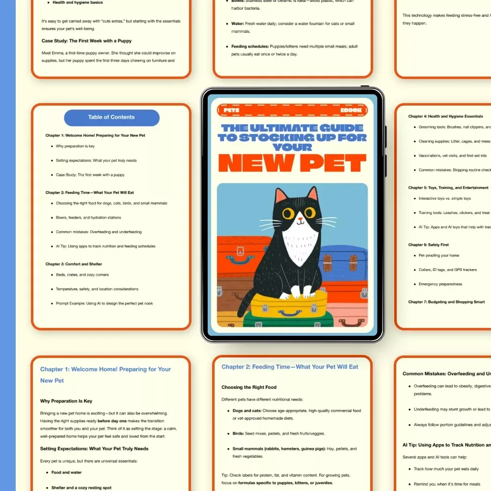 The Ultimate Guide to Stocking Up for Your New Pet | Printable Pet Supply Checklist & eBook for New Pet Owners | What Supplies Do New Pets Need