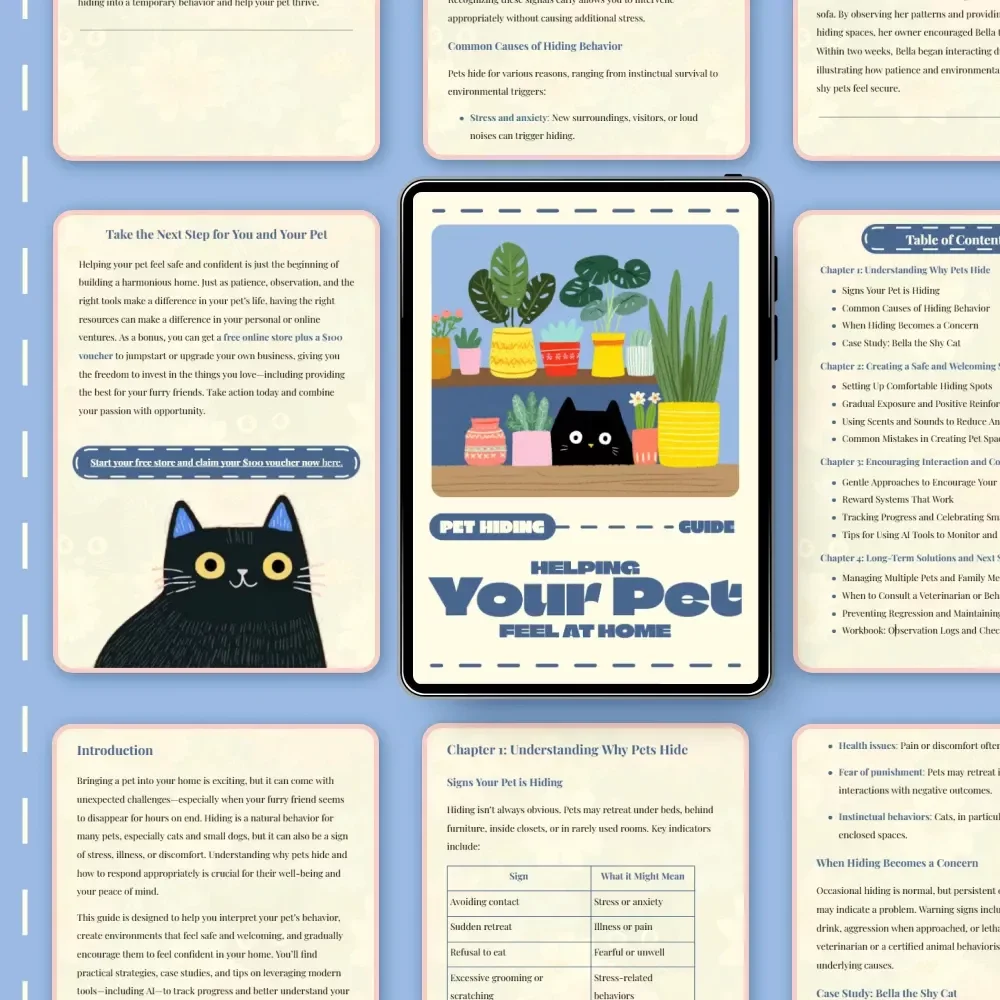 Helping Your Pet Feel at Home | Digital Guide for Pet Owners | How to Deal with Pet Hiding | Comfort & Behavior Support eBook