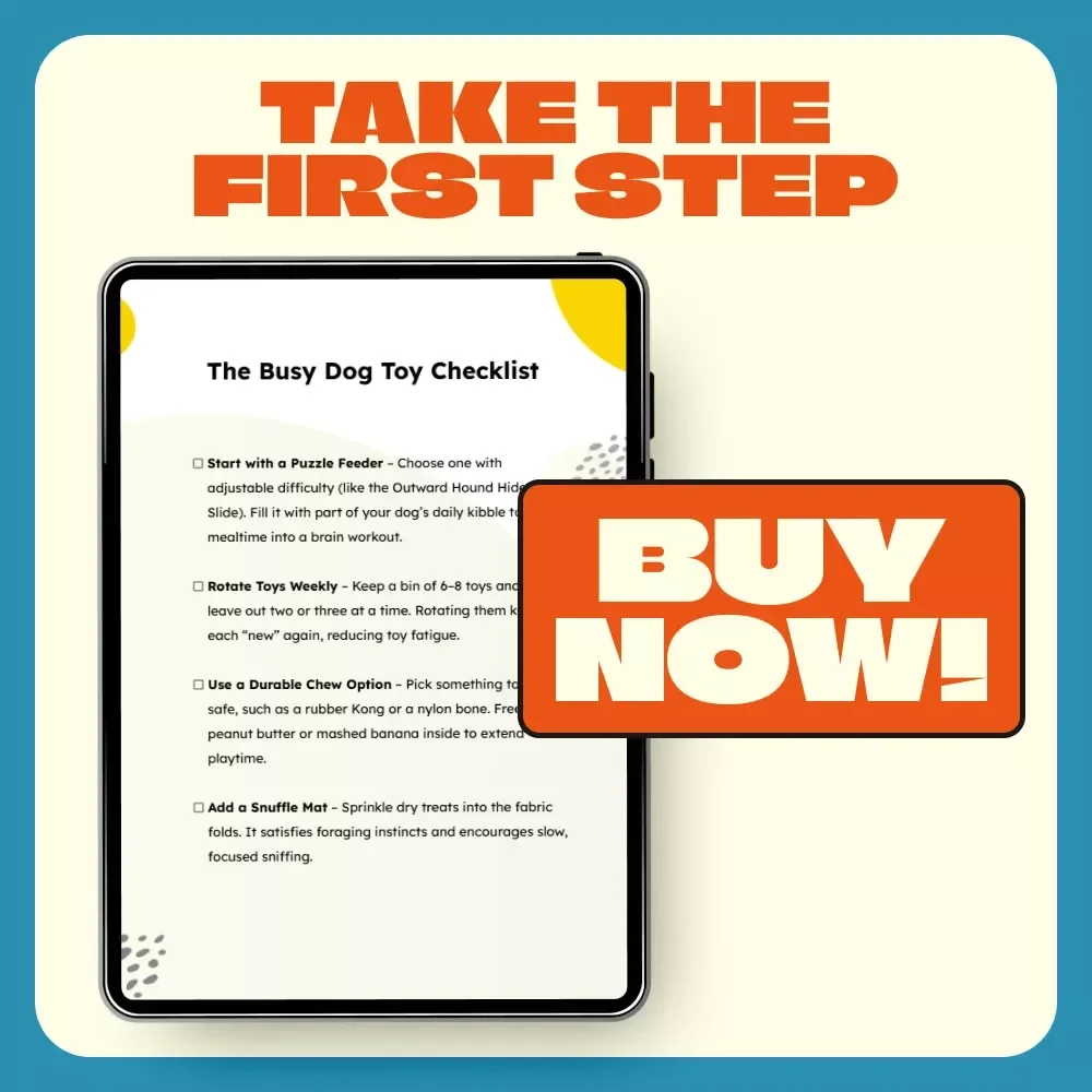 The Busy Dog Toy Checklist | Printable Dog Enrichment Guide | Digital Download for the Best Toys for Keeping Dogs Busy