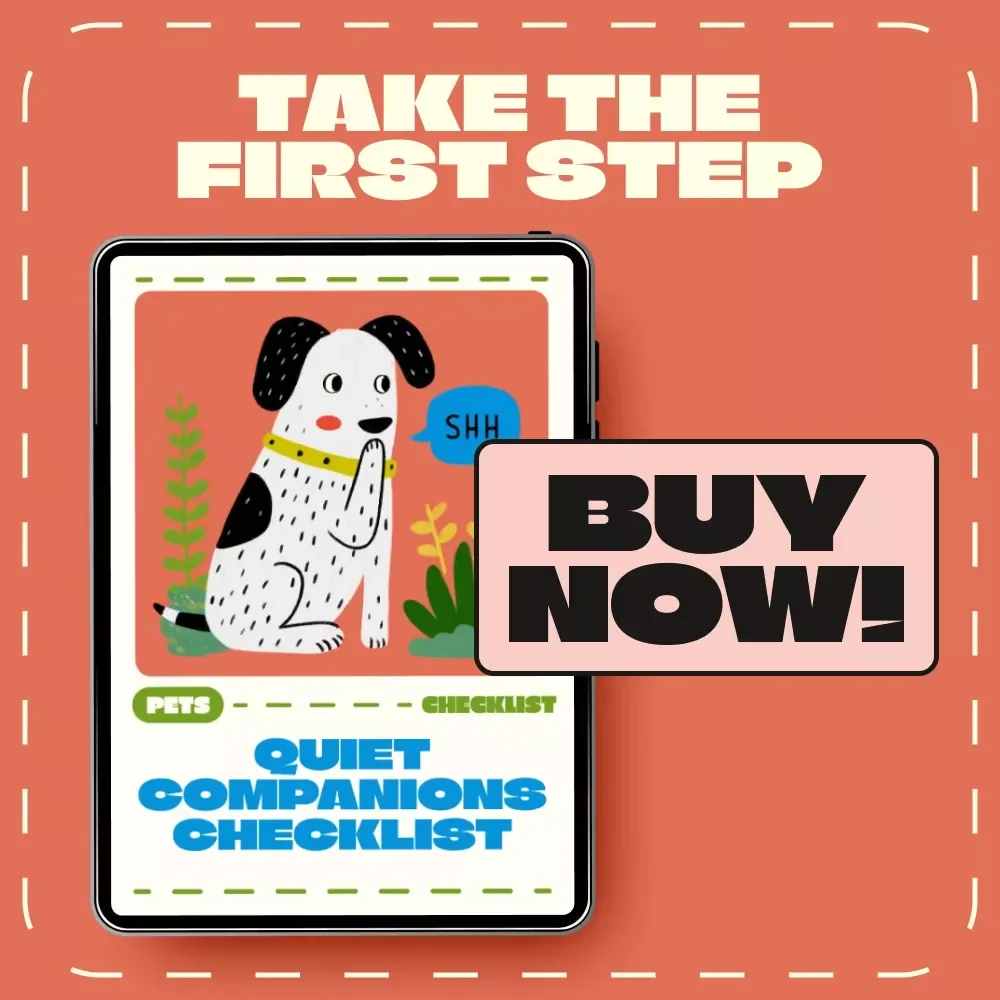 Quiet Companions Checklist | Best Quiet Pets for Apartments | Digital Download Pet Guide for Small Spaces & Low-Noise Living
